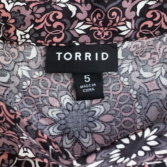 Torrid Medallion Print Babydoll Mini Dress Strappy Swing Tunic Boho Plus Size 5X - Picture 2 of 15